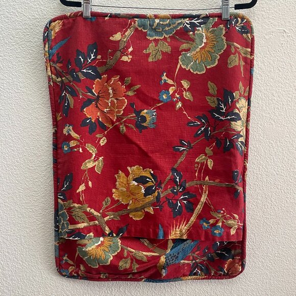 Pottery Barn Brighton Chinoiseries Red 26" Linen Blend Bird Floral Pillow Sham - Picture 2 of 4